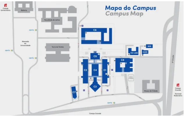 Fig. 2.1: Mapa do Campus da Faculdade de Ciências [33]
