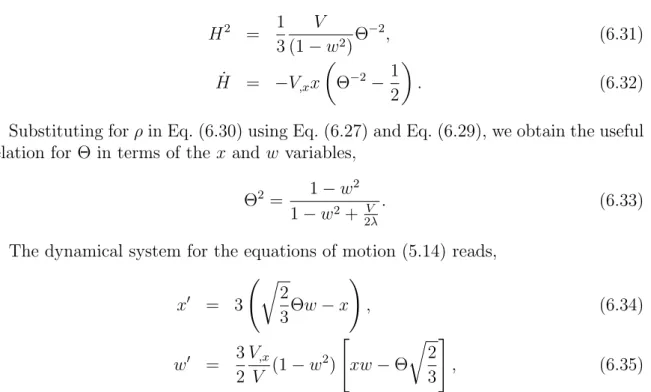 Table 2: Instantaneous critical points of the dynamical system.