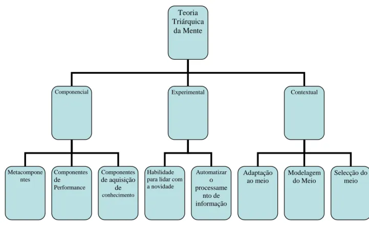 Figura 1 – Conceptualização da Teoria Triárquica da Inteligência de Sternberg (1983) 