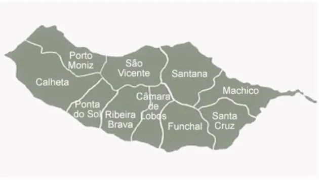 Figura 1. Mapa da ilha da Madeira 