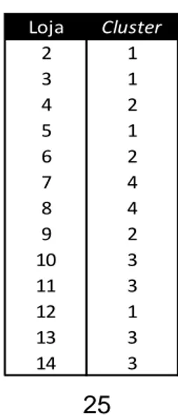 Tabela III – Importância das variáveis para a análise de Clusters 