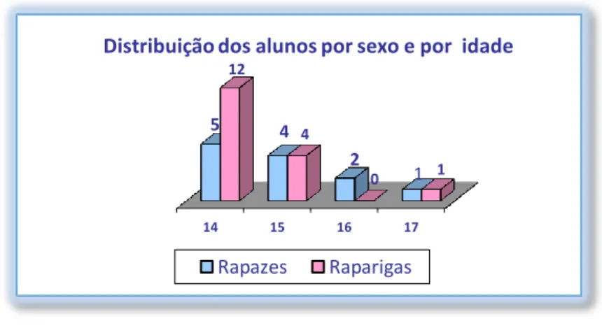 Figura 2 – Distribuição dos alunos por sexo e por idade 