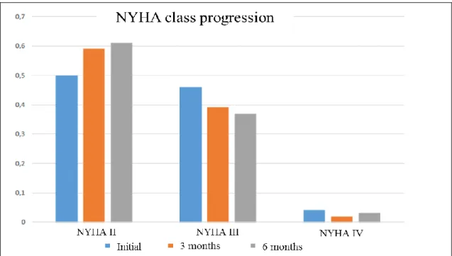 Table 4. NYHA class distribution at 0, 3 months 6 months after treatment with IV FCM 