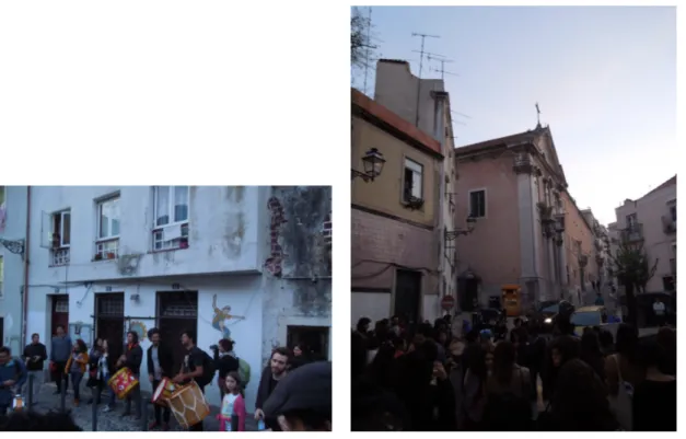 Figura 1. Maracatu nas ruas da Mouraria (Acervo Pessoal). 