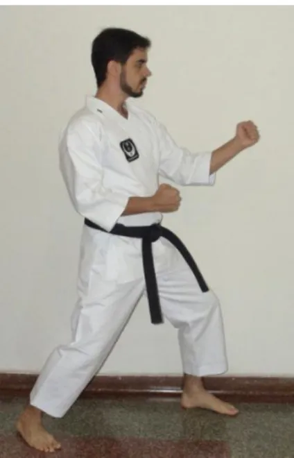 Figura 2. Postura de luta com a perna e braço esquerdo à frente.