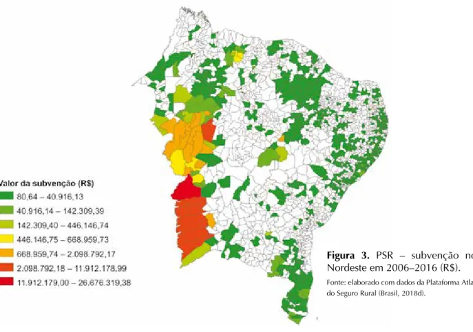 Figura 3. PSR – subvenção no  Nordeste em 2006–2016 (R$).