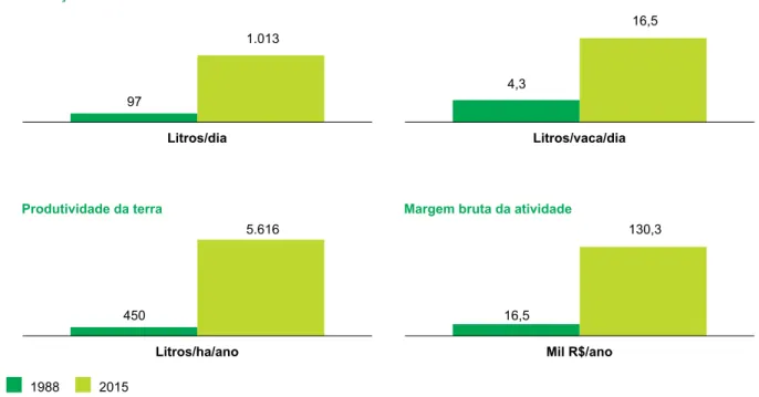 Figura 2. Indicadores da produção de leite de produtores assistidos pelo PDPL.