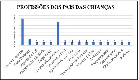 Gráfico 6: Profissões dos pais das crianças da Sala de Transição 