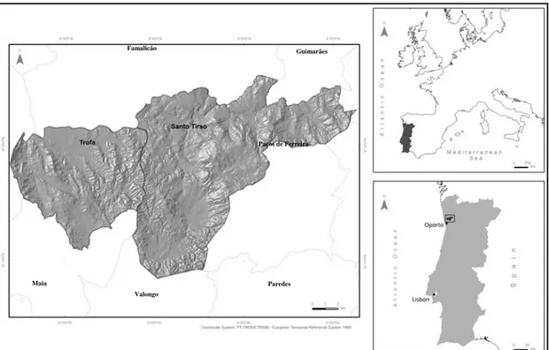 Figura 1 - Localização dos concelhos de Santo Tirso e Trofa. 