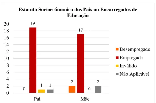 Gráfico 5- Estatuto socioecónomico dos pais ou encarregados de educação da turma 10.º XX 