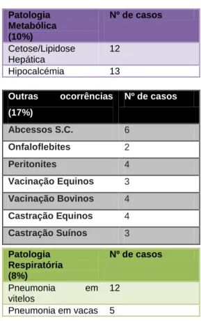 Figura 1 - Casuística encontrada na clínica ambulatória.  