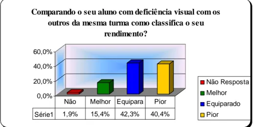 Gráfico 19 – Classificação do rendimento do aluno com DV na matemática 