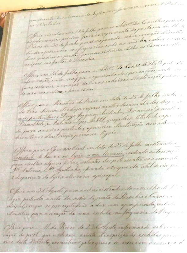 Figura 2 - Livro de registo da Correspondência Expedida (1861-1876) 