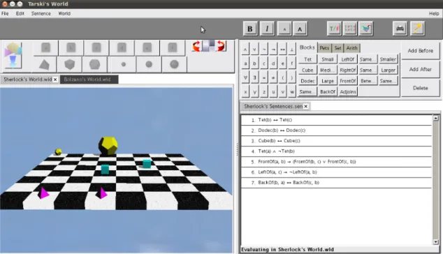 Figure 2.1: Tarski’s World main window.