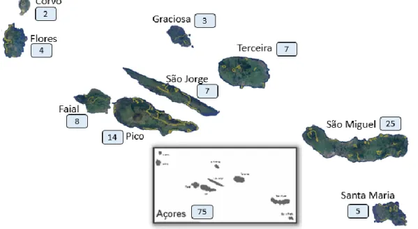 Figura 5: Rede de Percursos pedestres do Arquipélago dos Açores 