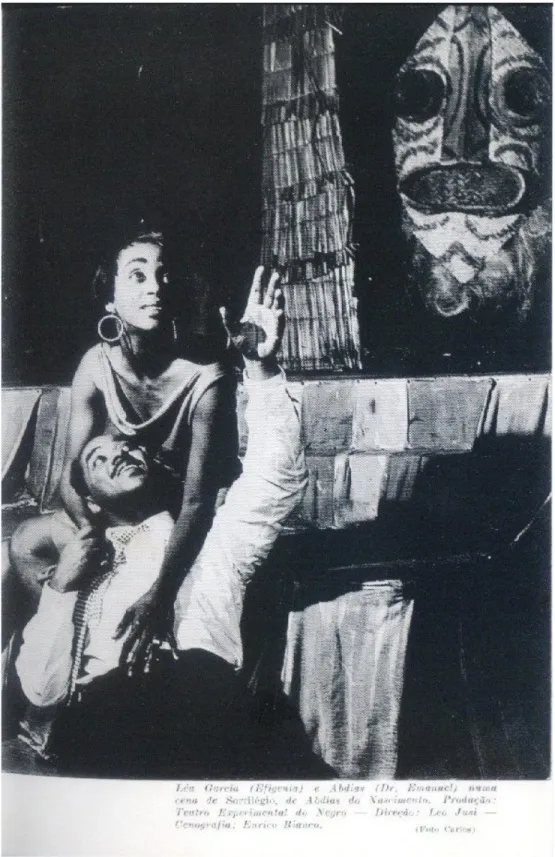 Fig. 3 Léa Garcia (Ifigênia) e Abdias (Dr. Emanuel). Cena de Sortilégio, de Abdias do Nascimento