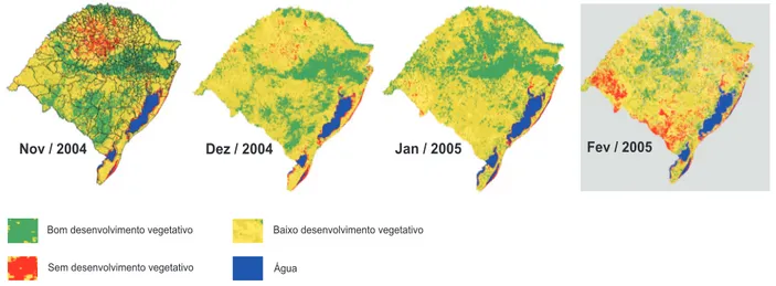 Fig. 9. Imagens ilustrativas da evolução temporal do índice de vegetação.