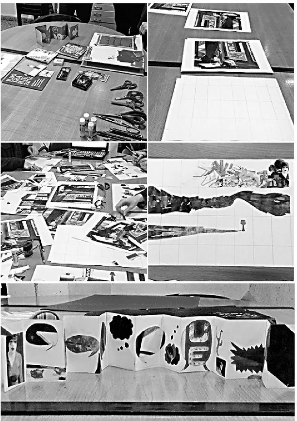 Figura 1. Primeira narrativa visual, realizada com fragmentos da impressão de uma obra de Hopper
