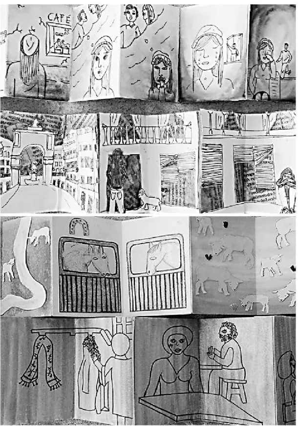 Figura 11. Quatro excertos de diferentes narrativas visuais do livro de autor (arte final)