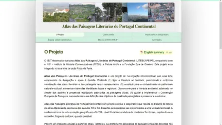 Fig. 2: Atlas of Literary Landscapes of Mainland Portugal (01.09.2014)