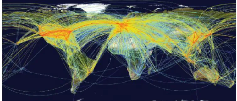 Figure 1 – Global aviation network. In Kilpatrick et al, 2012