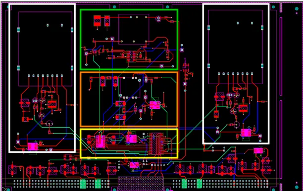 Figure 2.14: 2D printed circuit board of the Power Supplies board.