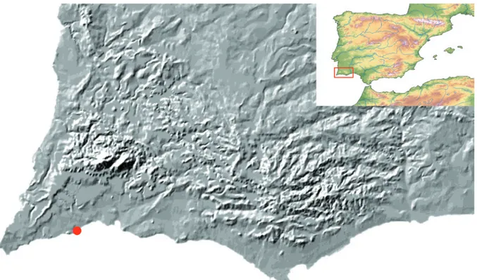 Figura 1. Localização do Monte Molião, Lagos, Portugal.