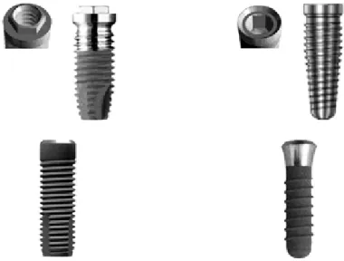 Fig. 2.3. Different types of dental implants [10] 