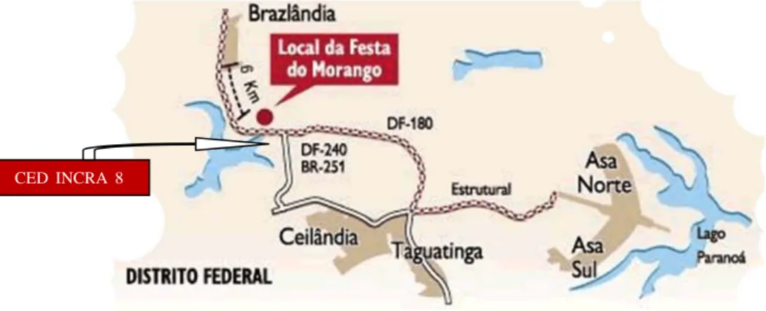Figura 5 - Mapa de localização do INCRA 08 (http://www.nippobrasilia.com.br) 