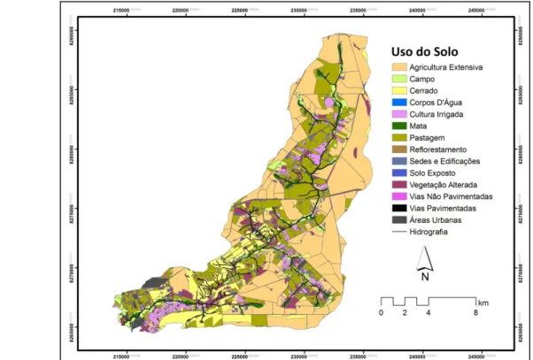 Figura 4. 3 - Mapa de uso e ocupação do solo da bacia hidrográfica do ribeirão Pipiripau