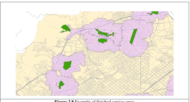 Figure 2.8 illustrates an example of the resulting service areas. 