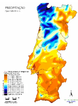 Figura 14. Distribuição regional dos valores de Precipitação 