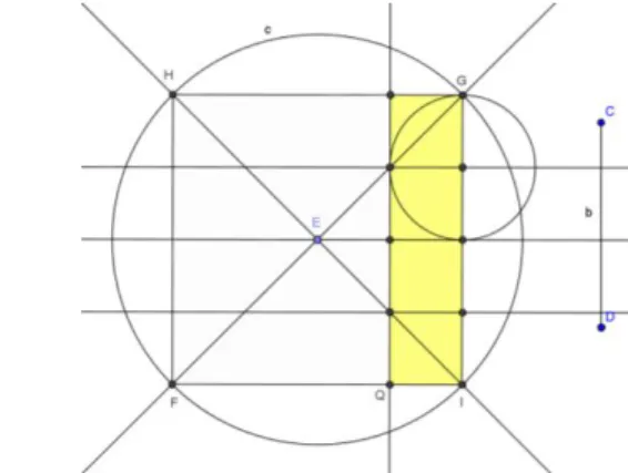 Figure 5. Three stages of the construction of the smaller coloured squares (a)    Reflection  of  the  vertex  of  the 