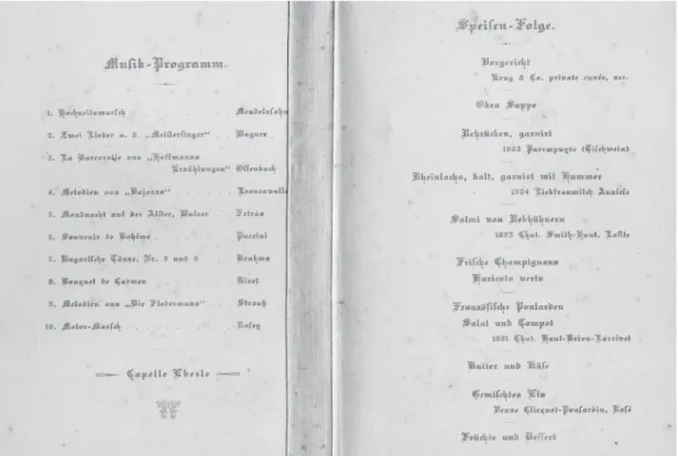 Fig. 2 – Programa musical e cardápio do jantar de casamento de Georg e Vera Leisner (1909).