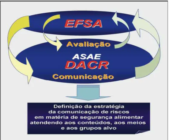 Figura 3. - Articulação EFSA/ASAE/DACR na avaliação e na comunicação do risco (Dias,  2006)