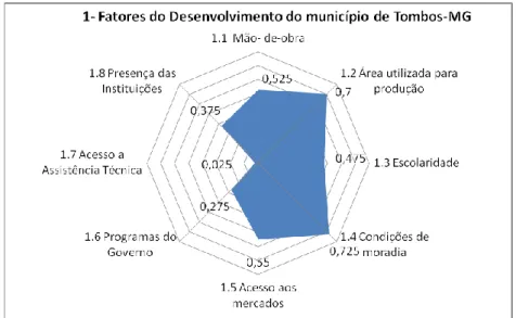 Figura 03. Fatores de Desenvolvimento – Tombos, MG  Fonte: Estimativa com dados primários