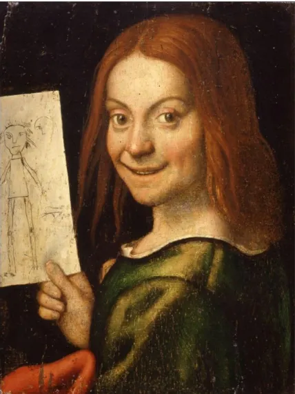 FIGURA 1 – Giovanni Francesco Caroto, menino com um desenho, óleo sobre tela, 37  x 29 cm