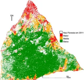 Figura 8. Mapa de potencial de alteração do coberto/uso do solo.