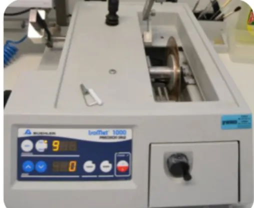 Figure 1: Diamond Wafering Blade.           Figure 2: Isomet TM  1000 Precision Saw. 