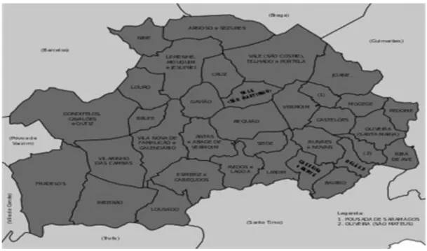 Figura 2 Mapa do Concelho de Famalicão Figura 1 Brasão de Vila Nova de 