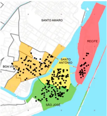 Figura 5. Localização de imóveis vendidos (ITBI) entre 2008 e 2013 Fonte: Lacerda e Fernandes (2015, p