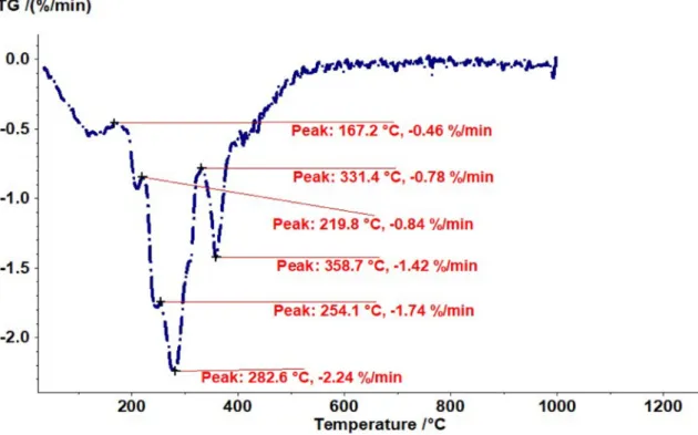 FIGURE 5 - DTGA diagram of a coffee bean without parchment: 5°C/min. Source: Authors