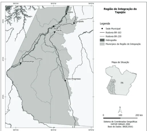 Figura 2: Região de Integração Tapajós do estado do Pará