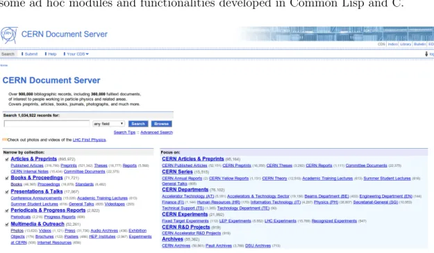 Figure 1.2: CERN Document Server – home page.