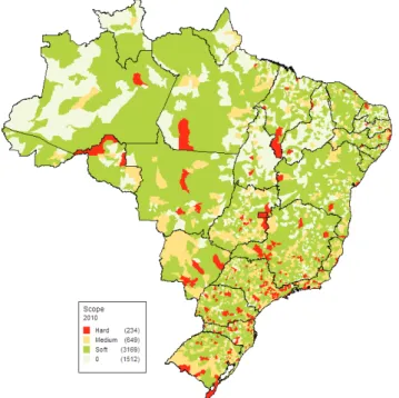 Figure 1 presents the Scope Indicators for the Brazilian municipalities in 2010. 