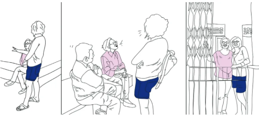 Figura 9: Desenho representativo de conversa que se estendeu à casa da entrevistada