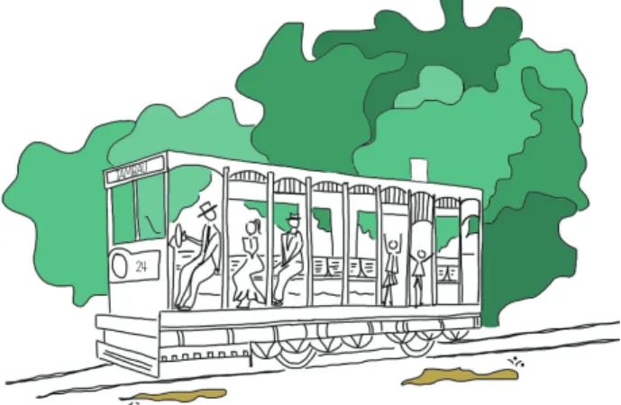 Figura 14: Desenho representativo da aventura no bonde a noite na Linha Tambaú