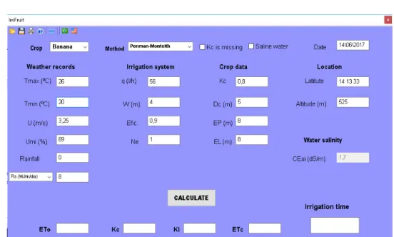 Figure 2. Main screen of IrriFruit. 