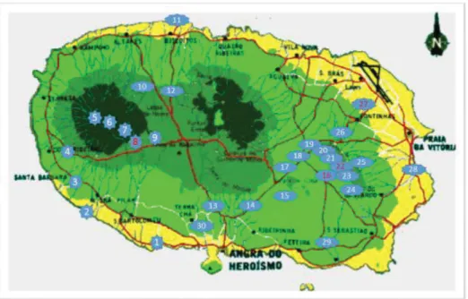 Figura 1 - Amostras colhidas na Ilha Terceira 