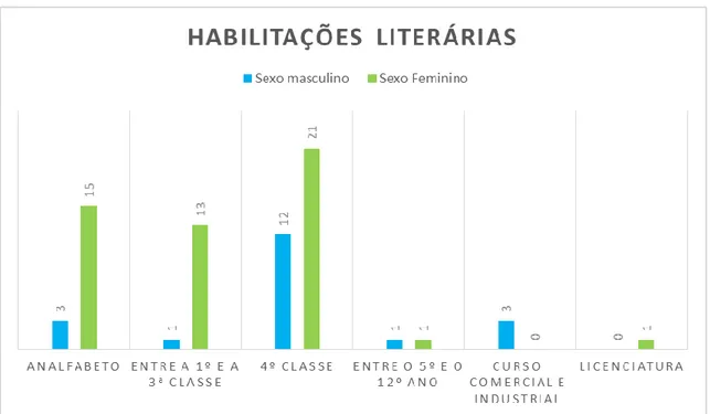 Gráfico 6 - Habilitações literárias.